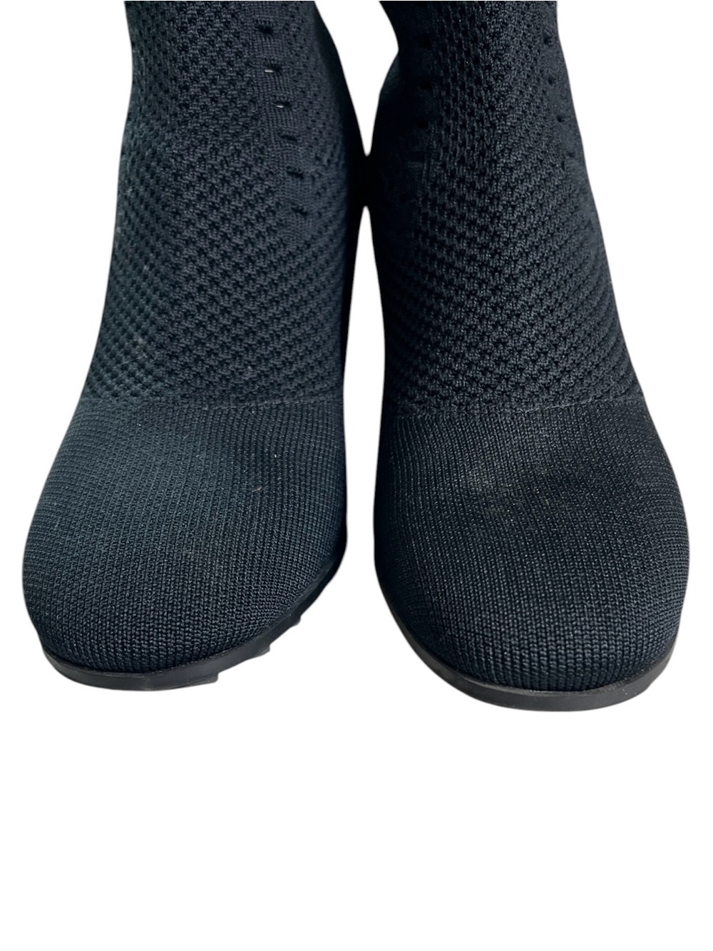 Eileen Fisher Kasana Black Knit Wedge Tall Boots Women’s Size 8 Comfort Pull-On - Picture 8 of 11